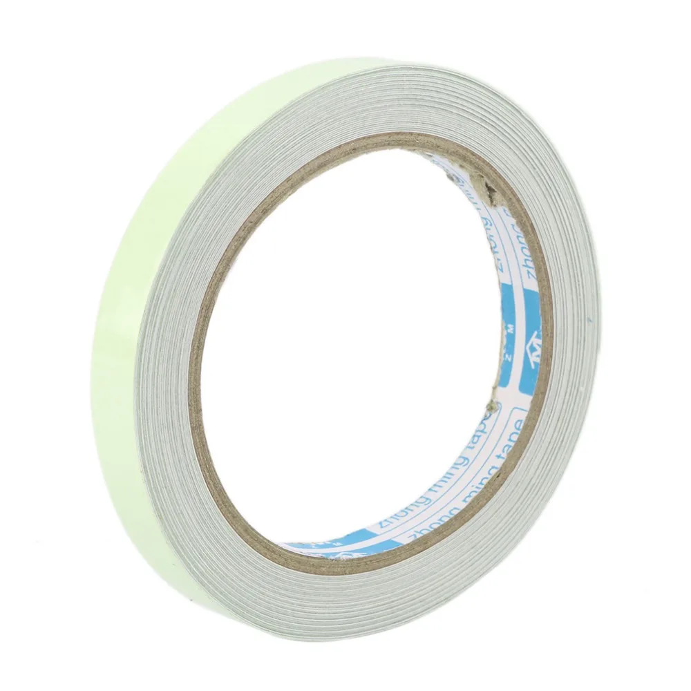 10M เทปส่องสว่างเทปเตือนการมองเห็นได้ในเวลากลางคืนเรืองแสงปลอดภัยความปลอดภัยตกแต่งบ้านส่...