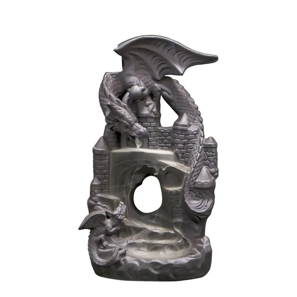 Incense Waterfall Incense Burner Ceramic Dragon Decorative Game Mixed Incense Cone Waterfall Smoking room Decor