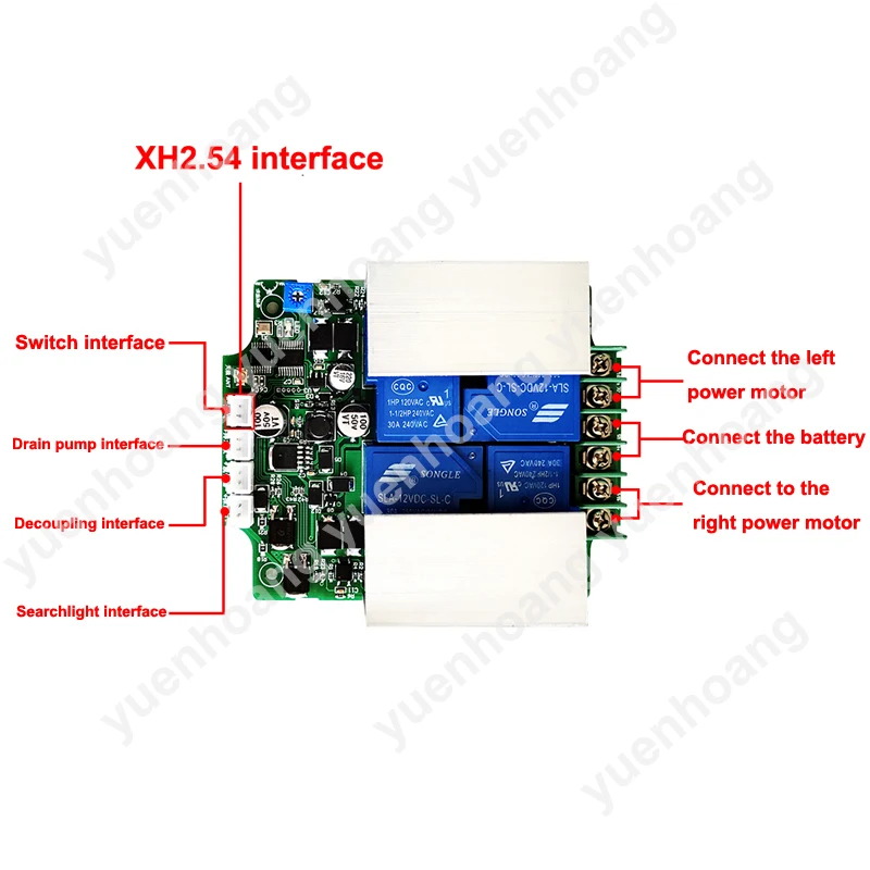 1Set Economy 12V 24V 2.4G High Power RX30E Main Board Receiving Plate with Remote Controller for RC Drag Net Trawler Model Boat