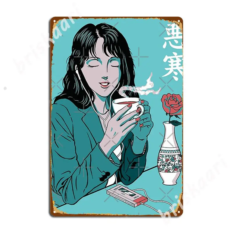 Chill Lofi Tea Metal Signs Vintage Wall Mural Kitchen Poster Tin sign Posters