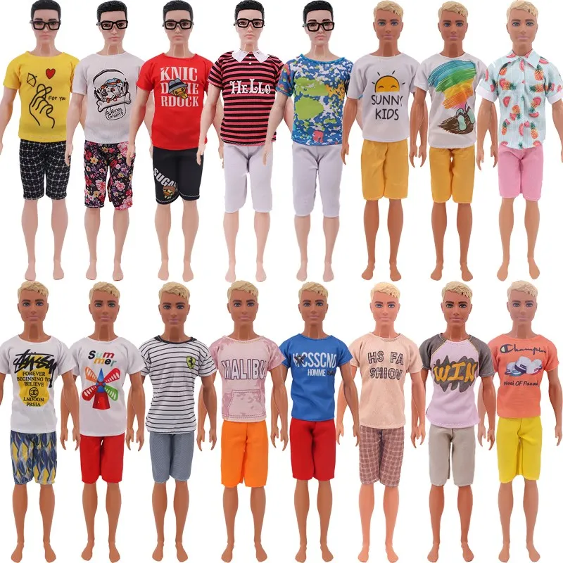 Barbies Ken Clothes Mini Suit 2Pcs/Set T-Shirt+Shorts,For 11.8Inch American Man's Clothes Doll Gift For Baby,Our Generation,Toy