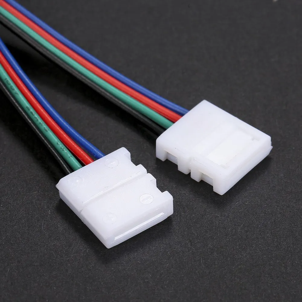 10 Pack 4 Pin Extension เชื่อมสำหรับ RGB LED Strip Light L2274 Drop Shipping