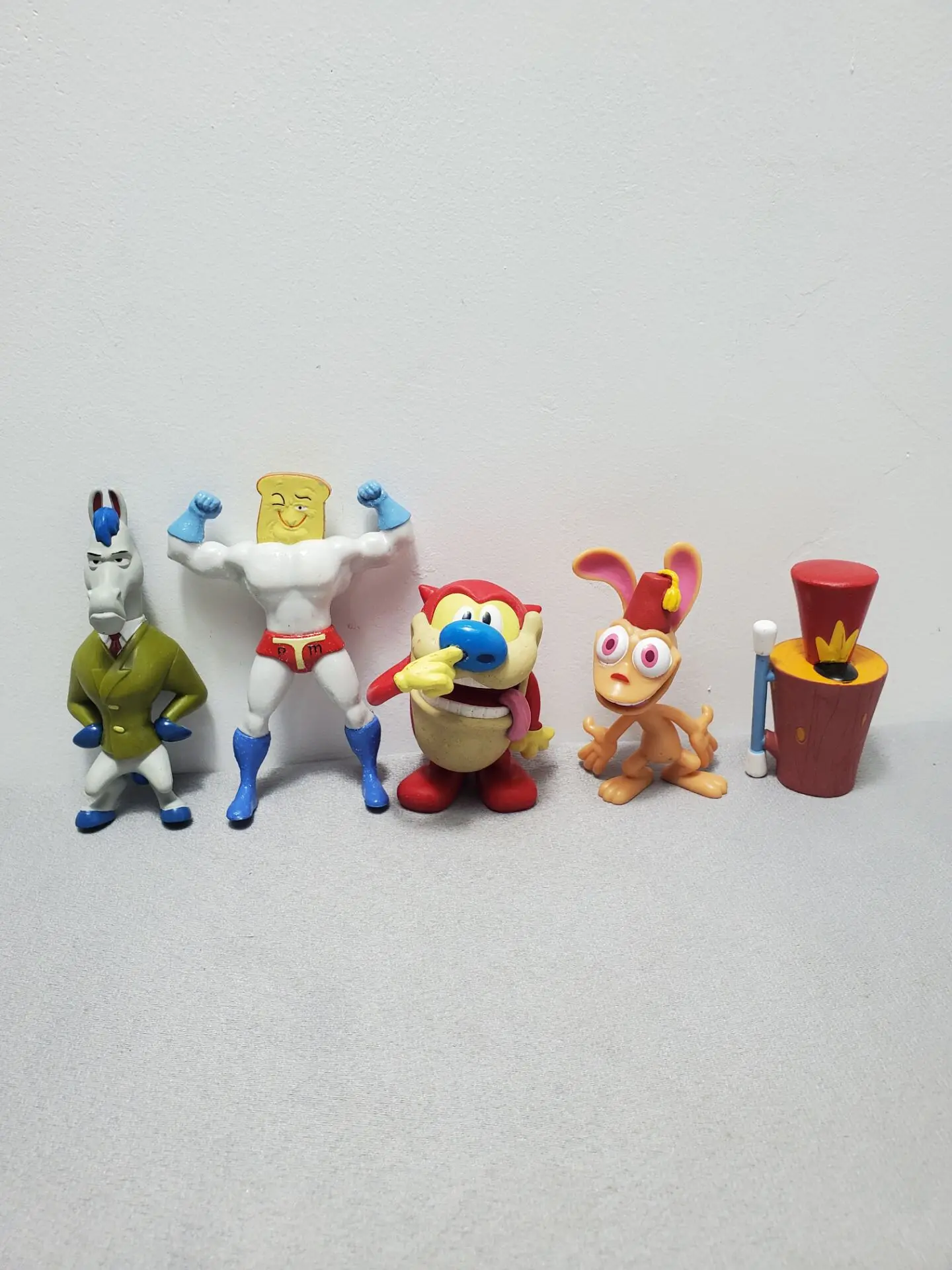 5pcs/set 90's children's cartoon crazy animal cat and dog pony super bread figure model dolls Nostalgia toys