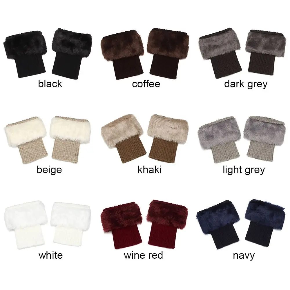 1 Pair New Women Winter Knitting Leg Warmers Boot Cover Keep Warm Socks Solid Color Short Socks Boot Warmers Boot Toppers