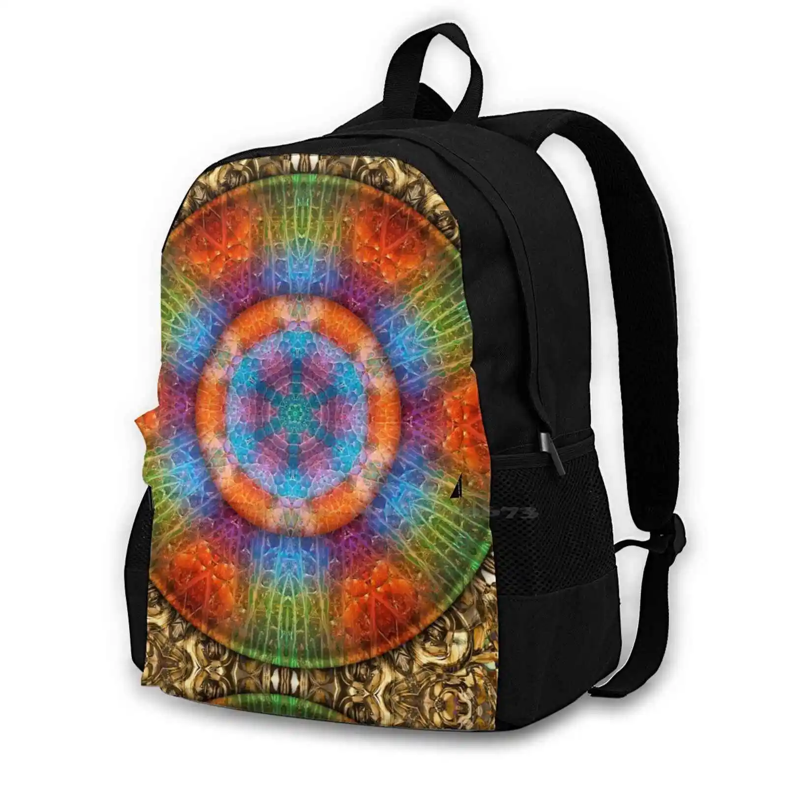 Shall We Gather At The River ? Large Capacity School Backpack Laptop Travel Bags Mandalas From Trash Shall We Gather At The