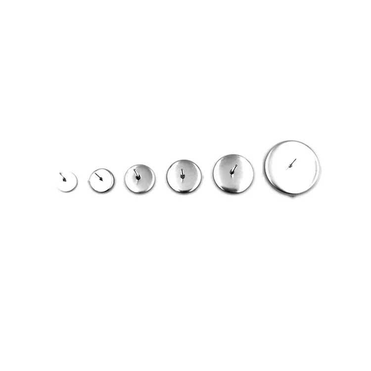 Paramètres de Base de boucle d'oreille en acier inoxydable de 50pcs ajustement verre Cabochon bouton blanc Base Bezels plateau rond bricolage boucles d'oreilles faisant 6mm 8mm ..