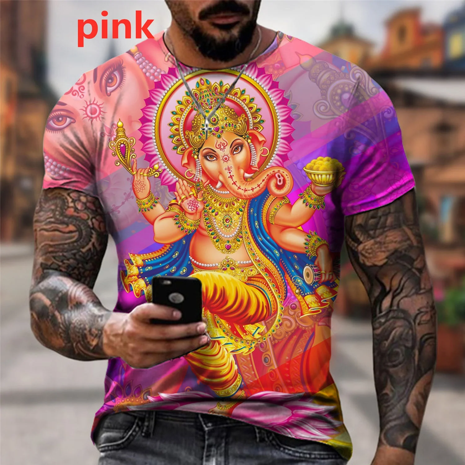 Short Sleeve Fashion India God Shiva Religious 3d Printed T Shirt Harajuku Casual Tops