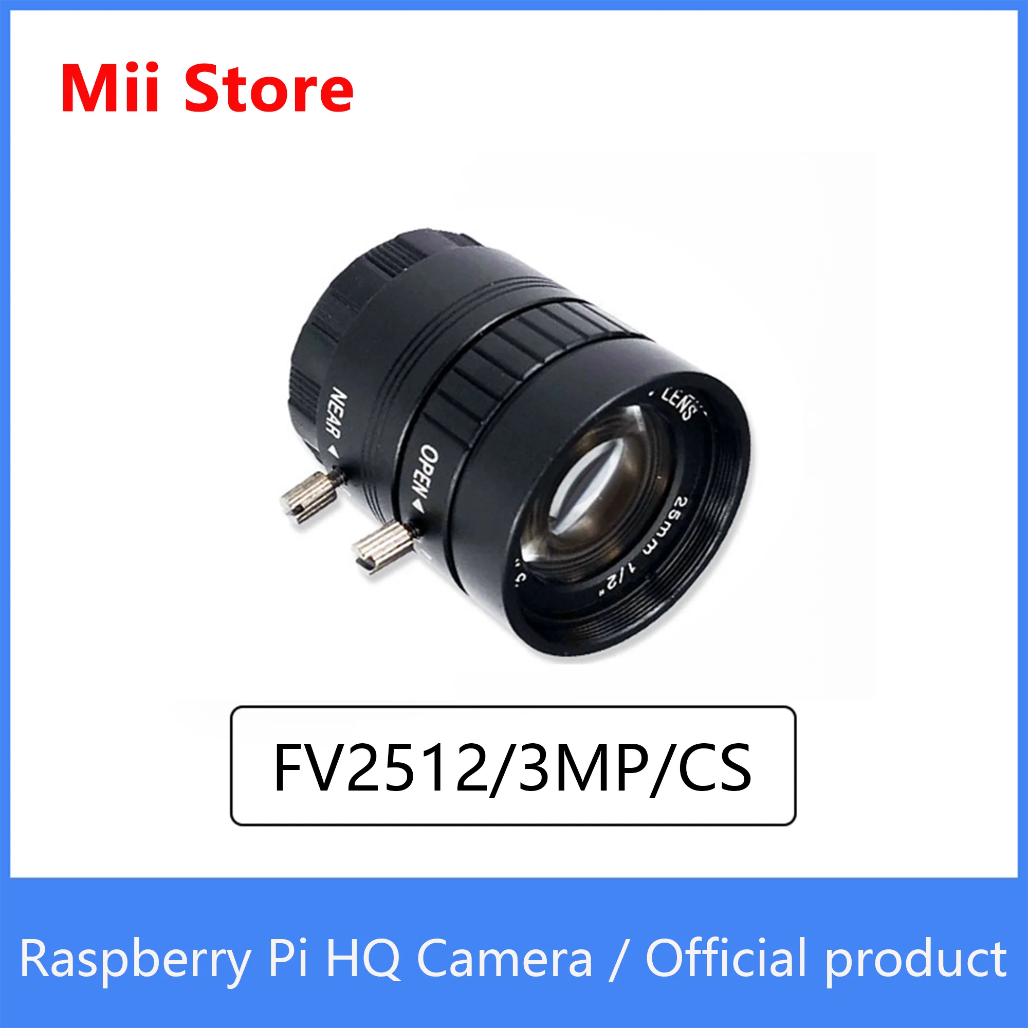 

Raspberry Pi HQ Camera Official product FV2512/3MP 25mm Sony IMX477 with adjustable back focus and support CS-mount lenses