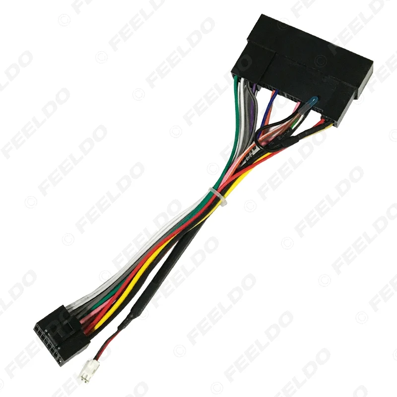 Feeldo adaptador de chicote de fio para rádio de carro, adaptador de 16 pinos para kia carens ix35 k2/k3/k4/k5, chicote de fio de energia, 1 peça