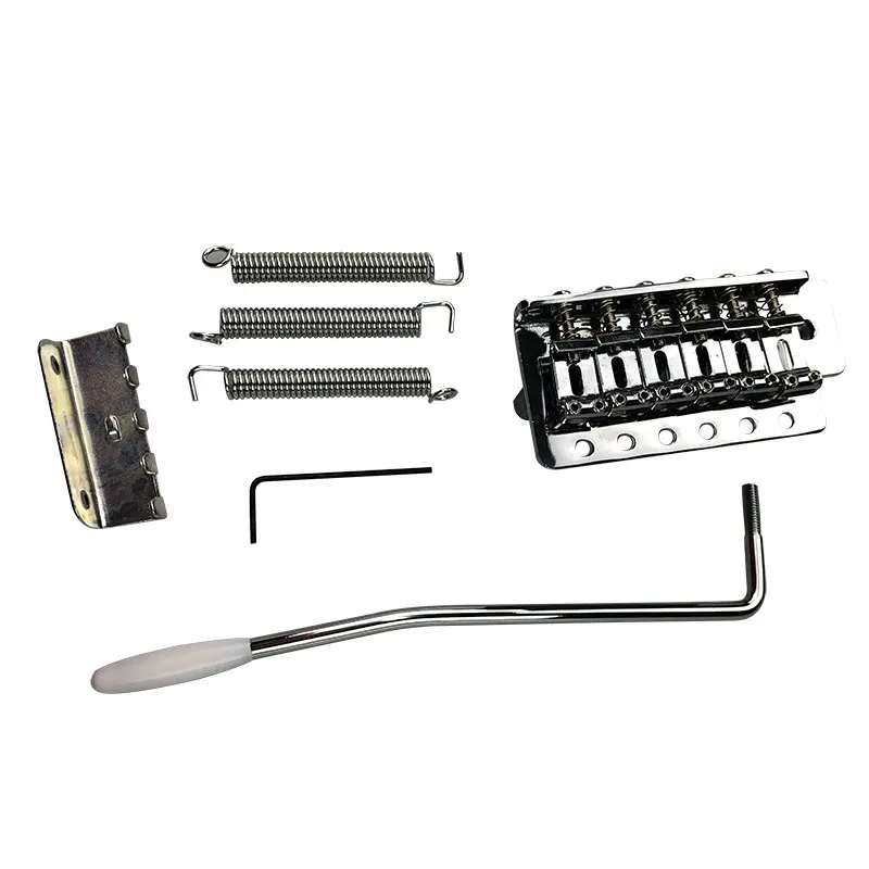 

Pleroo Custom Left Handed A Set 6 Strings Guitar Bridge Saddle Chrome For Strat ST Electric Guitar Bridge Standard Guitar Parts