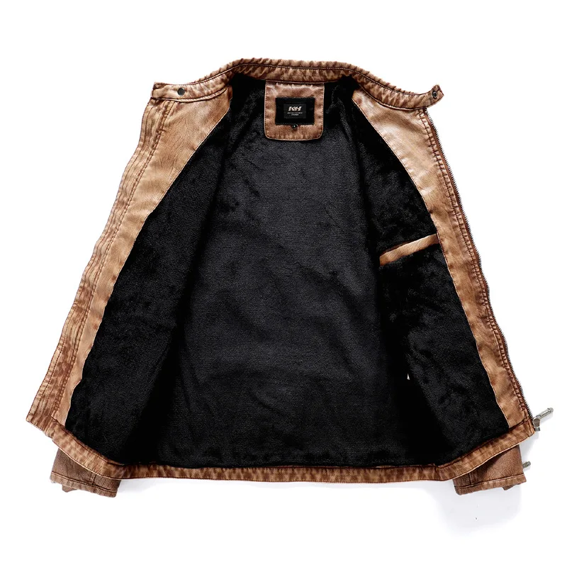 2024 giacca in pelle da moto da uomo nuova giacca Bomber con colletto alla coreana Jaqueta de couro masculina cappotto Casual in pelle calda