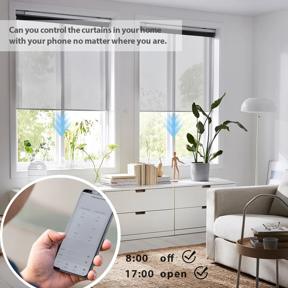 Tuya Smart Life WiFi Blinds Curtain Rolling Shutter Double Switch with Percentage Control Support Google Home Alexa DIY