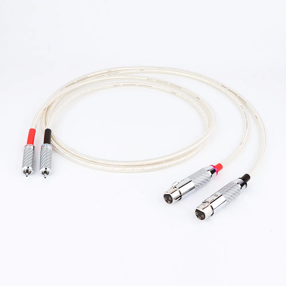 

Hi-Fi аудио OFC посеребренный RCA штекер к XLR женскому соединительному кабелю удлинитель из углеродного волокна