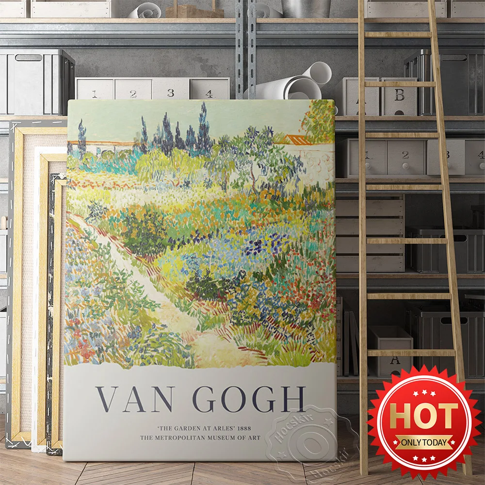 Vincent Van Gogh Exhibition Museum Poster, The Garden At Arles Art Prints Canvas Painting, Landscape Wall Picture Home Decor