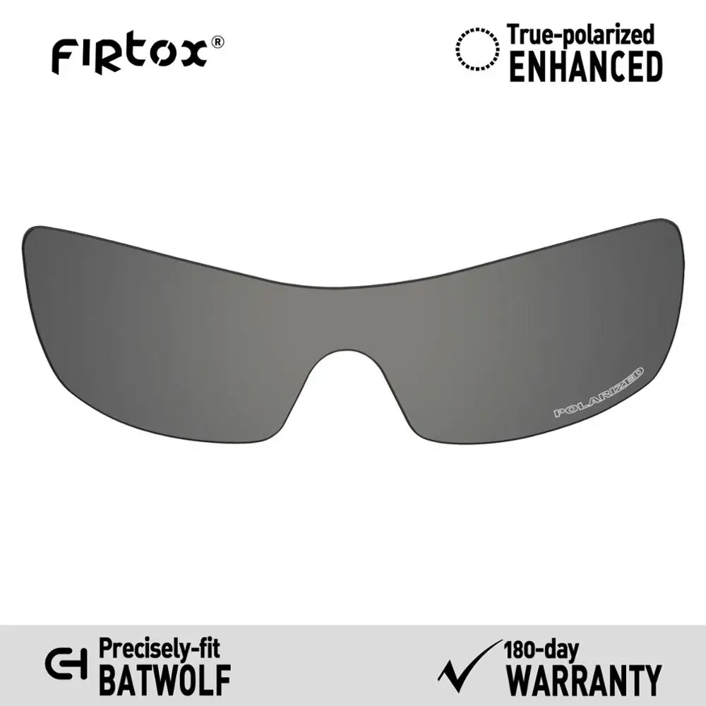 Firtox Anti-Seawater Polarized Lenses Replacement for-Oakley Batwolf OO9101 Sunglasses (Lens Only) - Black