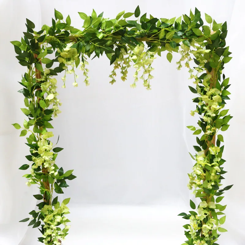 10 Stück Künstliche Pflanzenblumen Hortensien-Blätter-Ranke Hochzeit Heimdekoration Kunstpflanzen-Arrangement Zubehör Outdoor Gartenbogen – Detail 6