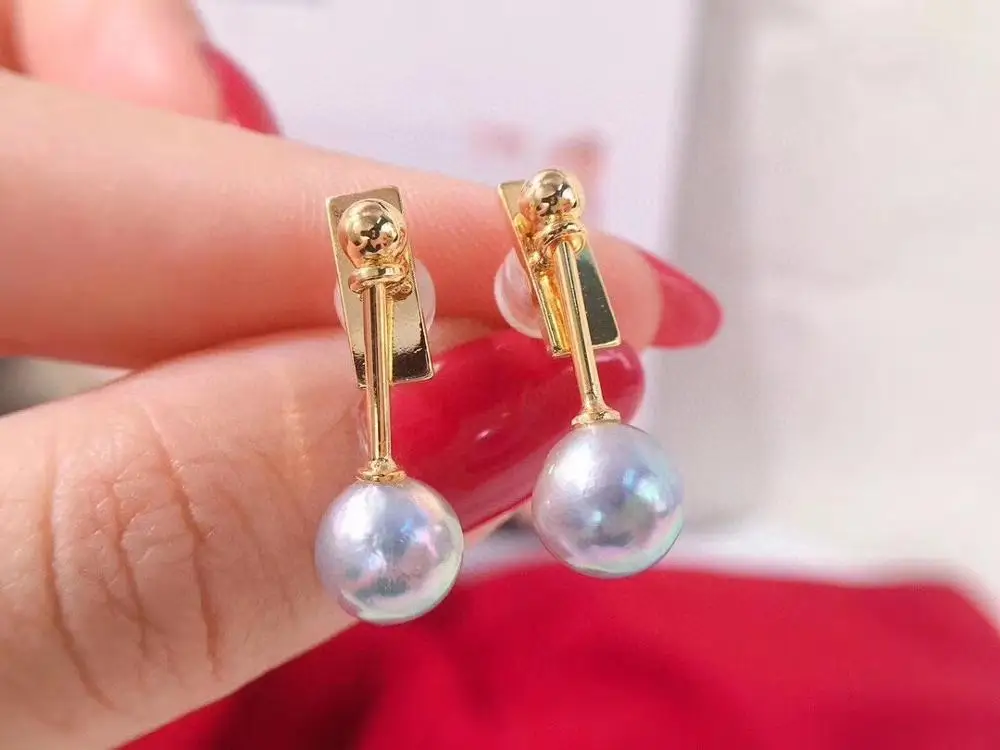 

New Arrival 925 Sterling Silver Earrings Base Mountings Settings Parts Fittings Accessories for Pearls Beads Agate Jade Crystal