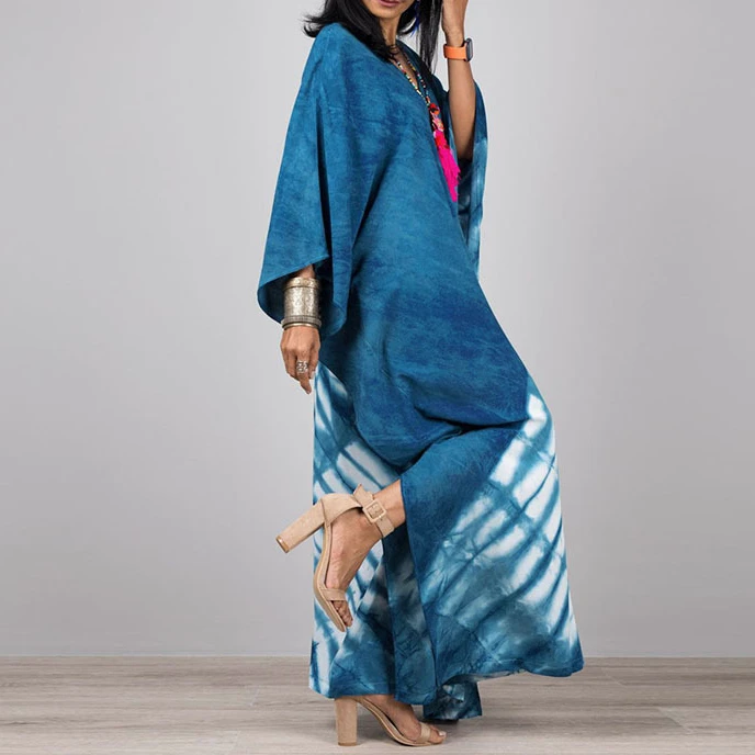 ثوب سباحة بكيني للسيدات بمقاسات كبيرة بتصميم بوهيمي مطبوع للشاطئ سترة صيفية للنساء بدل استحمام رداء دي بلاج قفطان