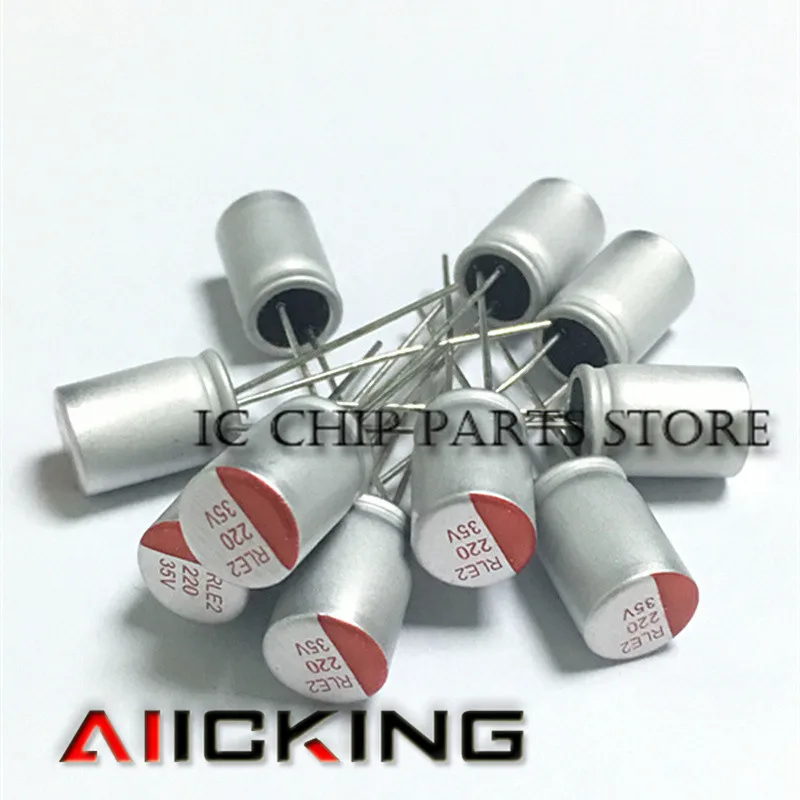 10個のソリッドステートコンデンサ35v220uf 8*12マザーボード静電容量220uf 35v 8*12mm