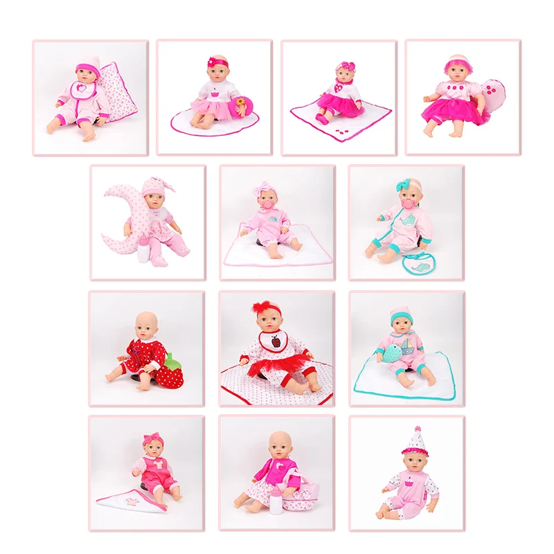 16 inch Doll Simulation Baby Doll Soft Cute Stuffed Toys For Baby Pretend Play Girls Birthday Christmas Gifts