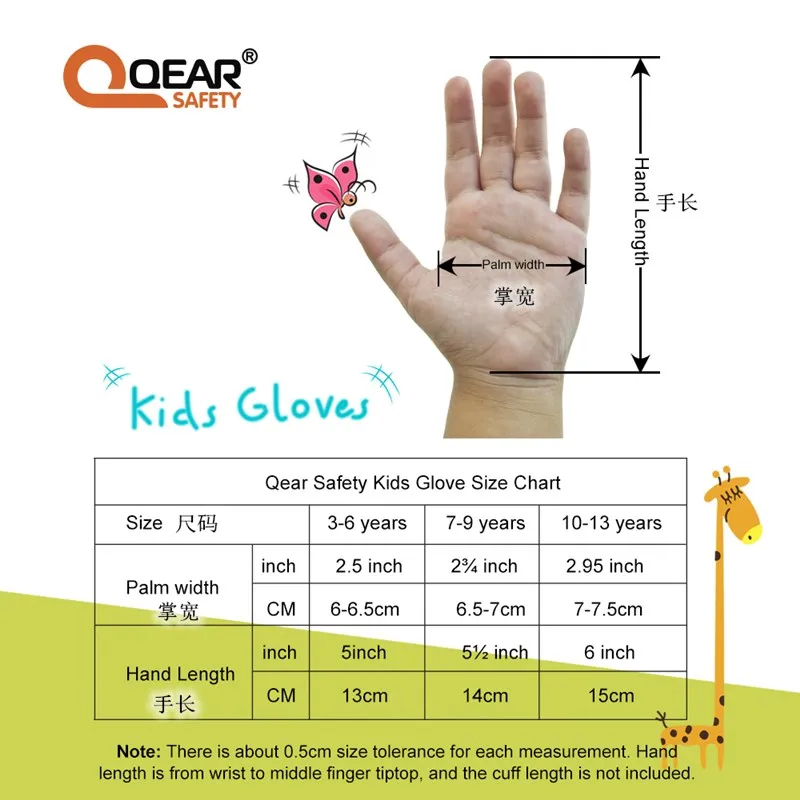 Kids/Toddler /Junior Garden Safety Rubber Coated Gloves, DIY, Age from Year 3 to Year 12, Palm Natural Latex Coated