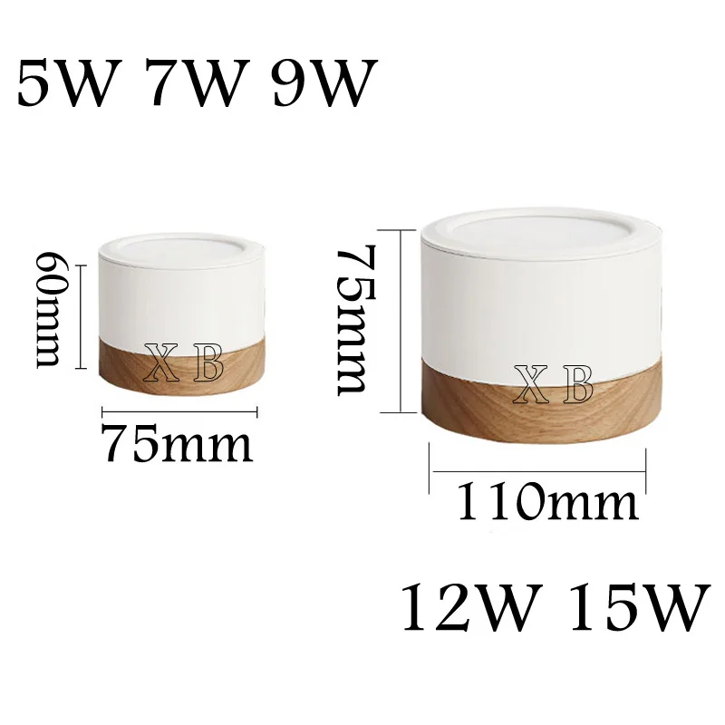 Dimmable 5W 7W 9W12W15W Nordic wood modern Surface mounted ceiling light spotlight, interior decoration light LED Downlight