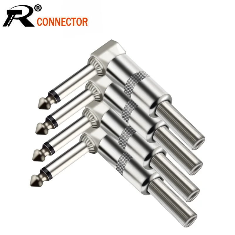 10PCS 6.35MM Male Mono Plug Connector 6.3MM Jack Plug for Electric Guitar Pedal 1/4