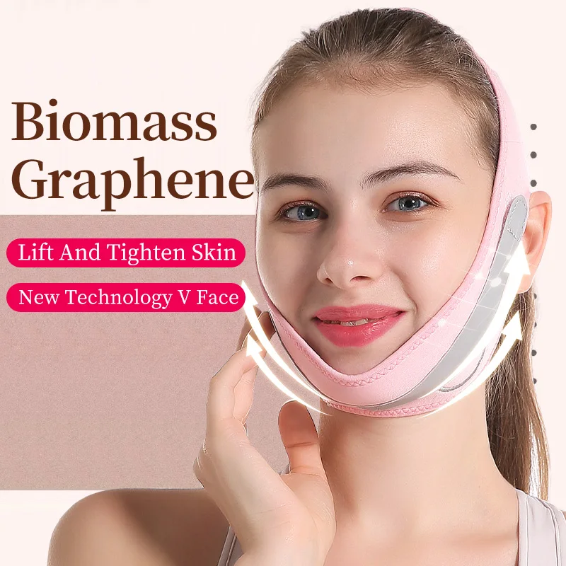 Face Slimming Strap Bandage Graphene V Face Lift Up Shaper Anti Wrinkle Reduce Double Chin Belt