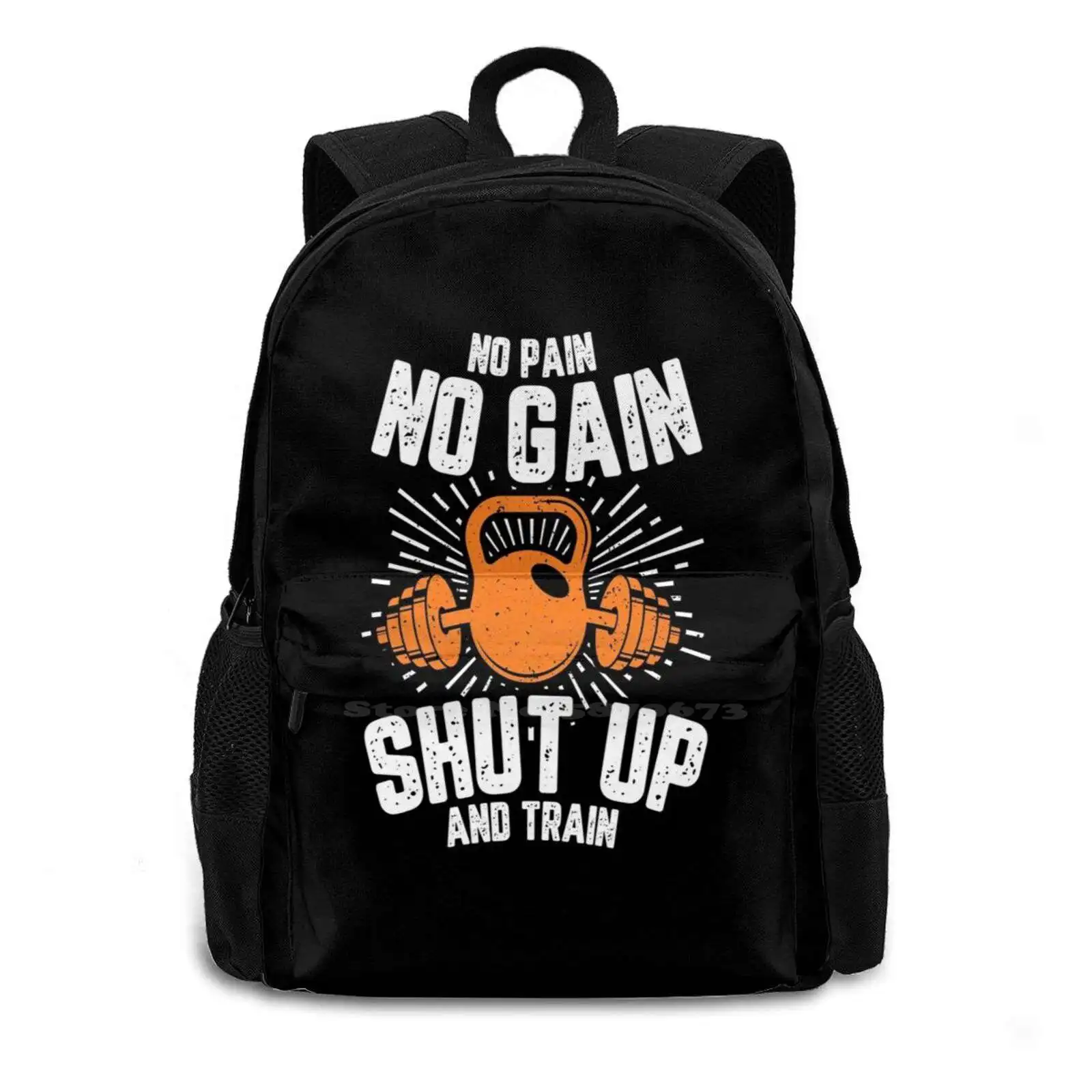 No Pain No Gain Shut Up And Train Travel Laptop Bagpack School Bags Bodybuilding Gym For Men Bodybuilding Gymtier Mens