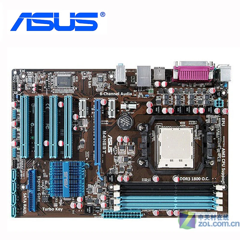 

ASUS M4N68T Motherboard DDR3 16GB M4N68T ATX Systemboard For nVIDIA nForce 6100-405 Socket AM3 Desktop Mainboard SATA II Used