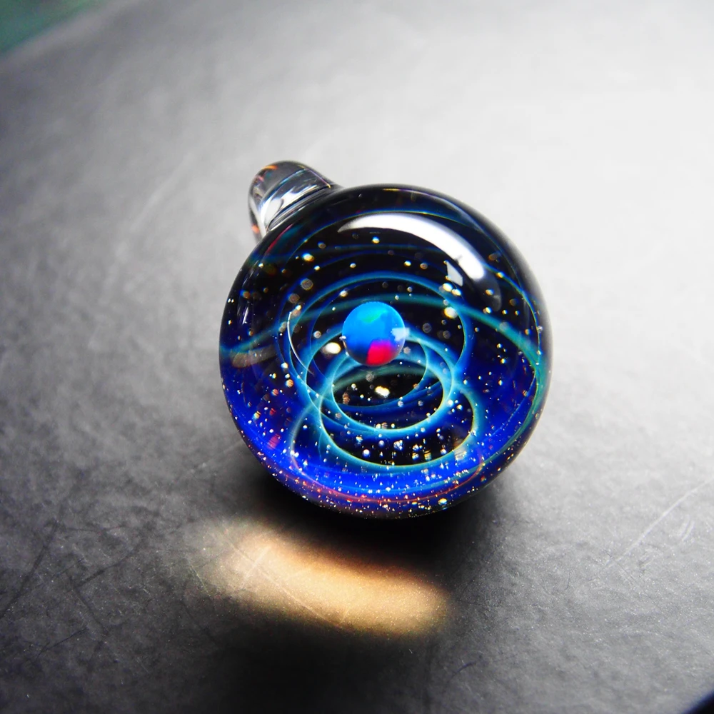 New design popular necklace galaxy glass Cosmic universe ball Opal Crafts pendant necklace Anniversary birthday Christmas gift