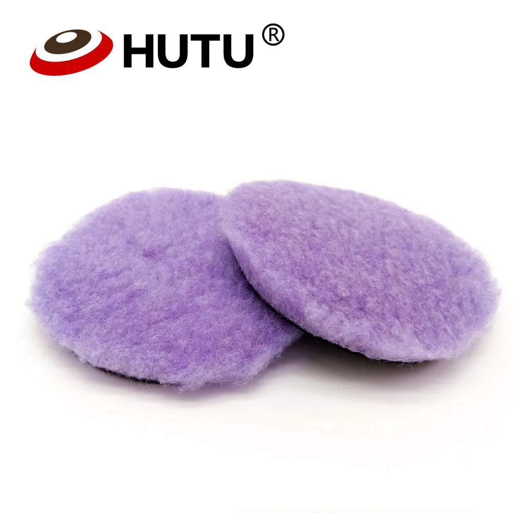 5 Inch Purple Lambs Woollen Polishing Buffing Pad Polisher Pads For Car Detailing Waxing Polishing Buffer