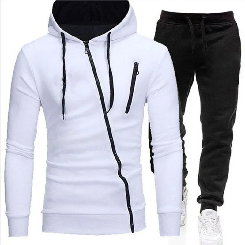 Spring men\'s sportswear 2-piece hoodie + pants sports suit men\'s sweater zipper hoodie men\'s clothing suit sportswear size M-3XL