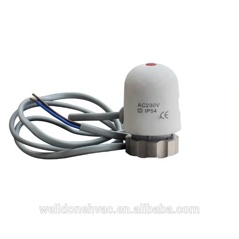 NC/NO 230v/24v dc valve heating system electric thermal actuator 