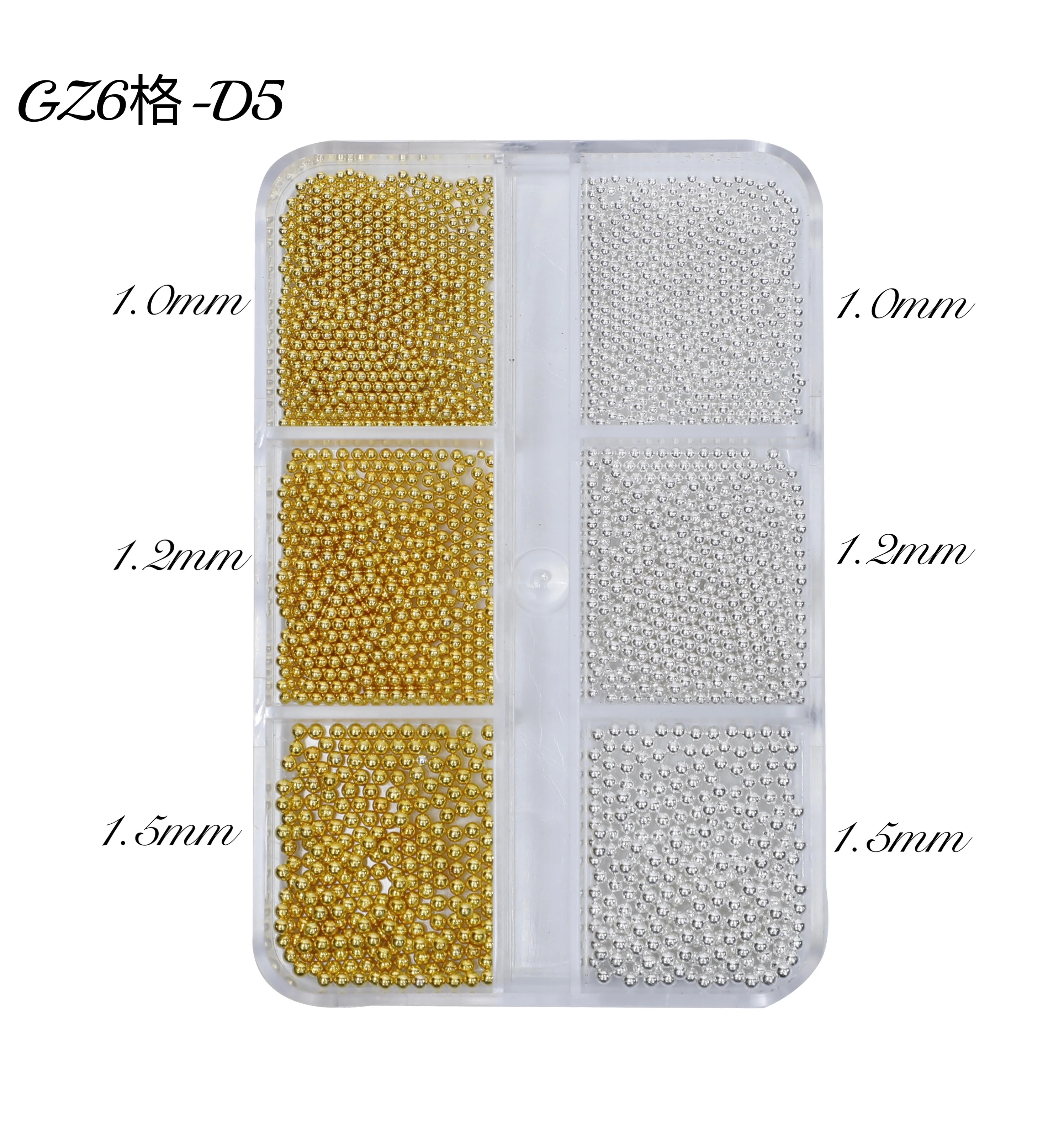 6 Griglie 3D Caviale Perline di Metallo Pendenti e Ciondoli Natale Nail Decore Accessori Forniture per Professionisti Attrezzature per Unghie Manicure NUOVO CALDO