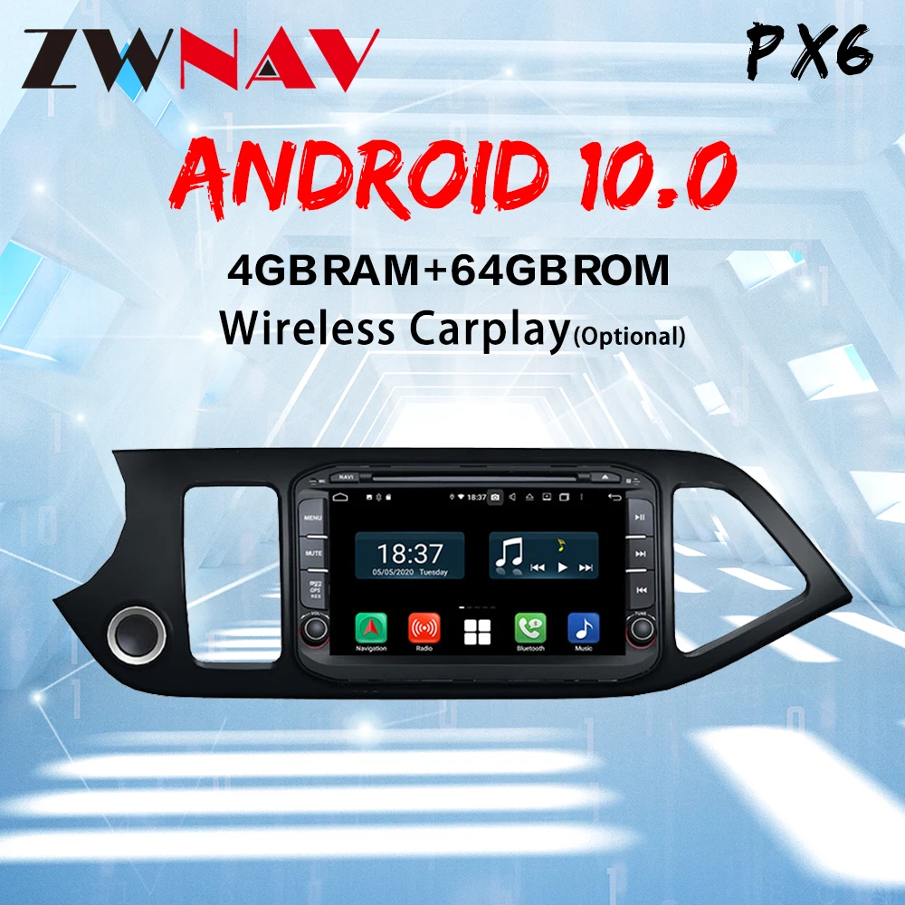 ZWNAV 2.5D+IPS+DSP car android gps navigation player For 2011-2016 KIA PICANTO Morning car radio Multimedia stereo WiFi