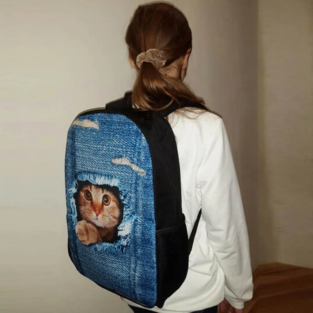 Customzied 2021 Women Backpack Schoolbag Cute Animal Fox Children Backpack Female Notebook Student Book Bag For Girls School