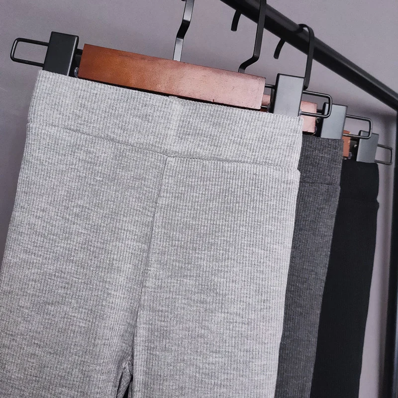 Leggings per bambina retrò a costine primavera autunno per pantaloni per bambini a gamba larga pantaloni svasati per bambini