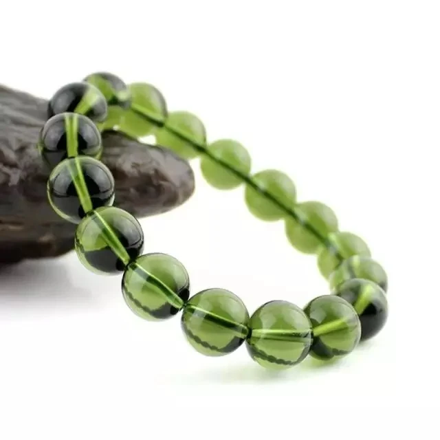 

Hot Sale A++ Natural Moldavite green aerolites crystal stone Bracelet energy apotropaic 22g-32g/ lot Unique Bracelet