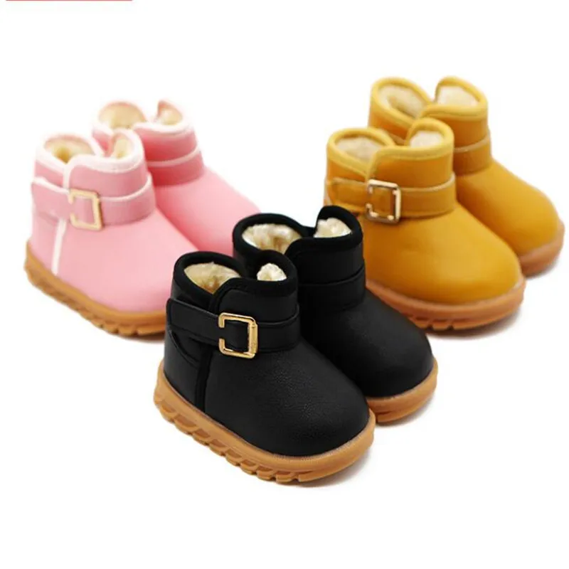 black KIDS Snow Boots Shoes For Baby girls boys snow boots shoes fashion warm plush inside baby infant boots toddler shoes