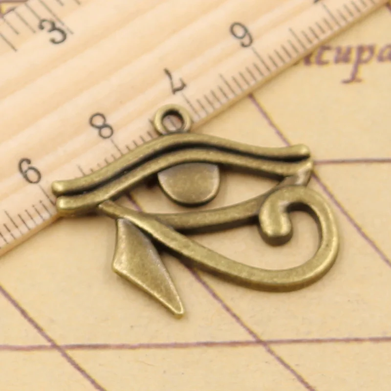 10pcs Charms Ancient Egypt Eye Of Horus 33x27mm Tibetan Bronze Silver Color Pendants Antique Jewelry Making DIY Handmade Craft