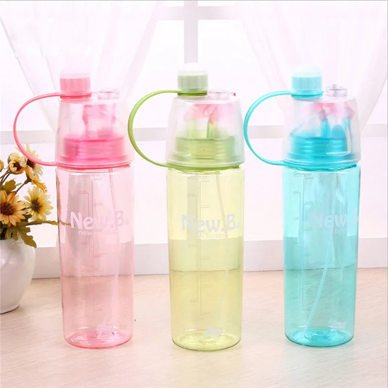 Sport Cycling Bicycle Water Bottle Mist Spray Gym Portable Travel Atomizing Drinking Cup Outdoor Climbing Plastic Bottles