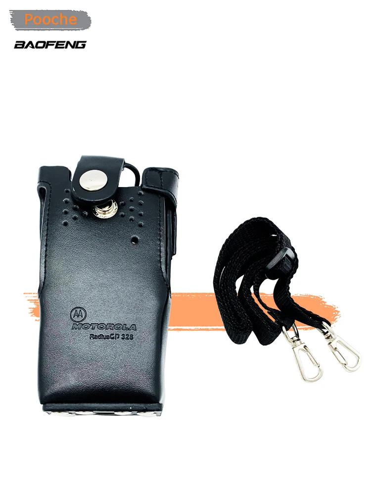 

Two Way Radio Leather Protective Sleeve Shoulder Bag Hard Holster Case for GP328 GP340 GP380 GP3188 EP450 Walkie Talkie Bag