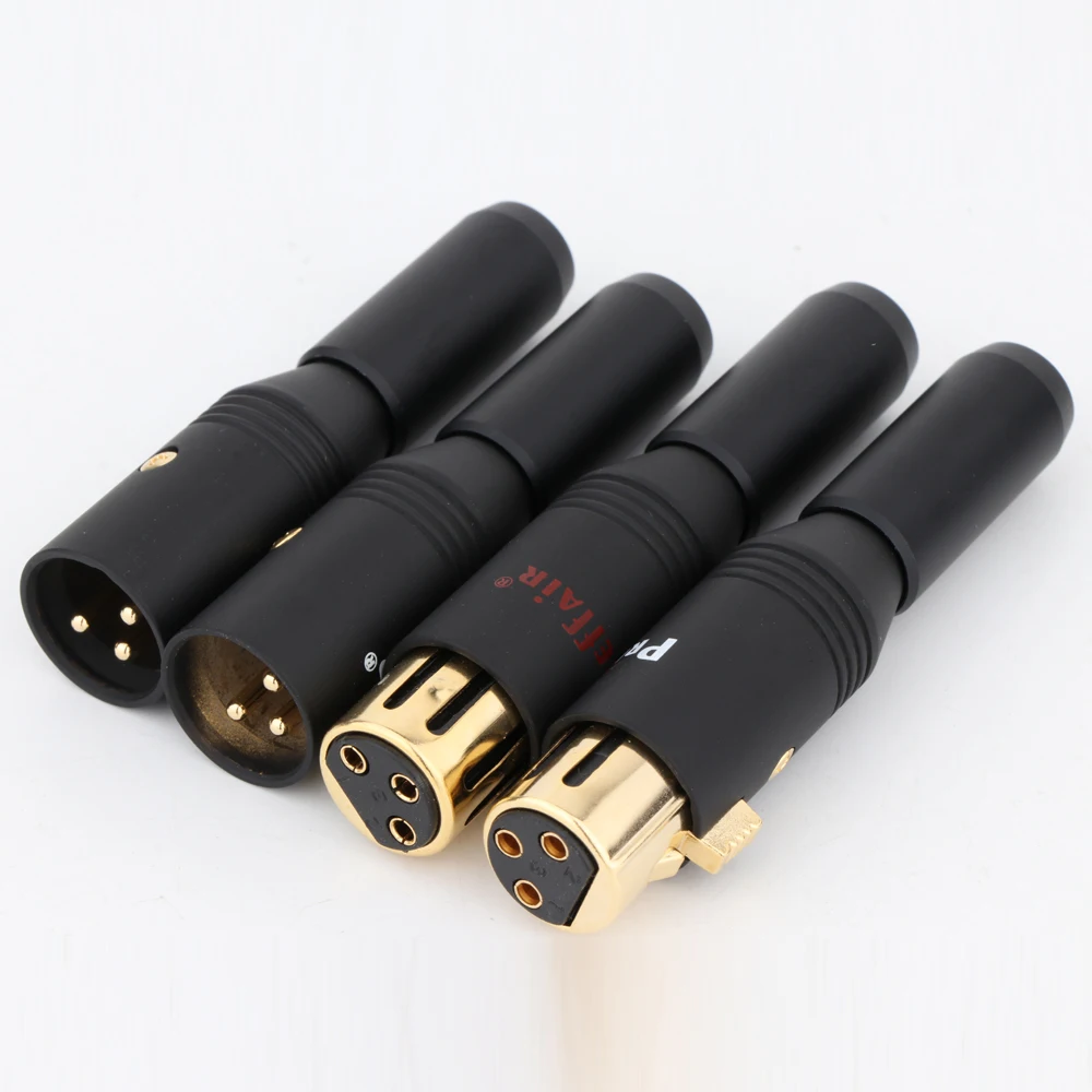 Preffair  XR1805 Gold Plated XLR Connector Plug Audio Balance XLR 3 Pin Plug Cable Mount Balanced Audio Connector Male or Female