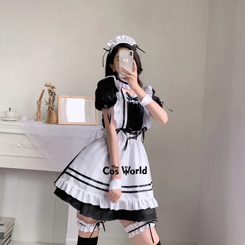S-5XL Lolita Leuke Schort Dienstmaagd Restaurant Jurk Uniform Outfits Anime Cosplay Kostuum