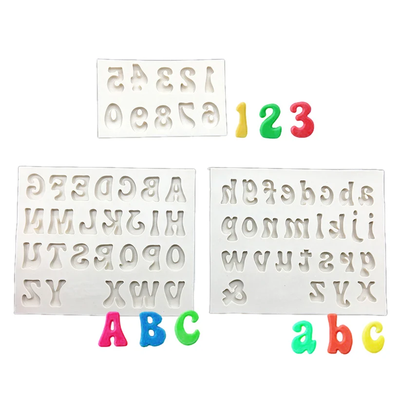 Alphabet Number Letter Silicone Mold Sugarcraft Cupcake Baking Mold Fondant Cake Decorating Tools