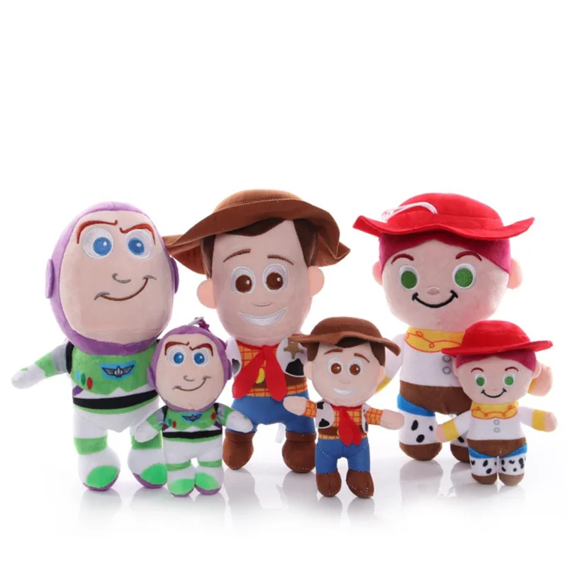 

Disney 15/25cm Toy Story Buzz Lightyear Jessie Woody Model Cartoon Anime Stuffed Plush Dolls Keychain Pendant Toy Kid Gift