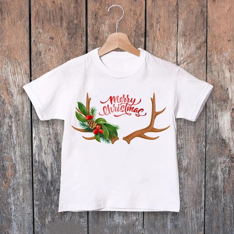 

Funny Christmas Deer Trees Merry Christmas T Shirt Christmas Clothes Kids Girls T-Shirt Harajuku Tees Top Short Sleeve