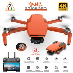 Zlrc-ドローンsg108プロ,GPS 5g wifi,2軸ジンバル,4k hd,デュアルカメラ,ブラシレスオプティカルフロー,vs l108