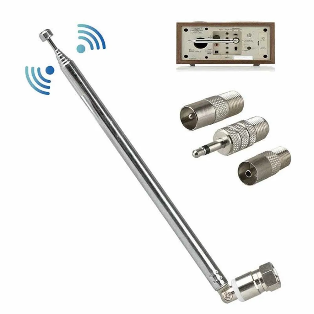 1 Set Telescopic Antenna Receiver 7 Section Extendable DAB FM Radio Aerial Antenna For Home Radio TV Remote Supplies